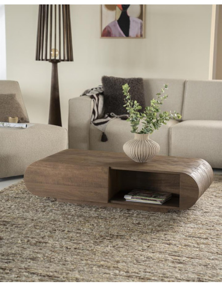 Table basse en manguier arrondie Prince