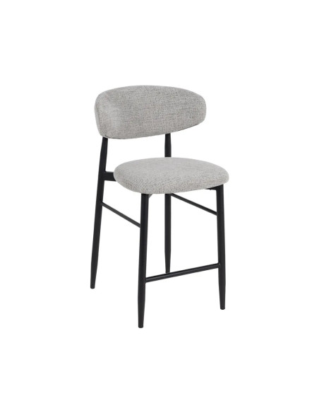 Set de 2 Chaises de bar en tissu gris
