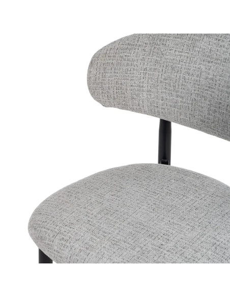 Set de 2 Chaises de bar en tissu gris