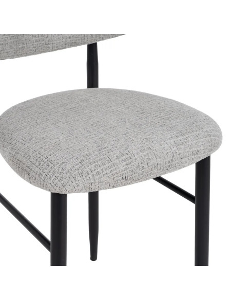 Set de 2 Chaises de bar en tissu gris