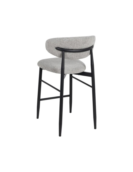 Set de 2 Chaises de bar en tissu gris