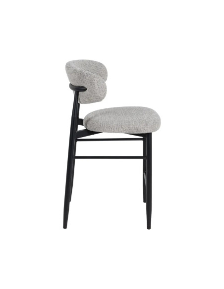 Set de 2 Chaises de bar en tissu gris