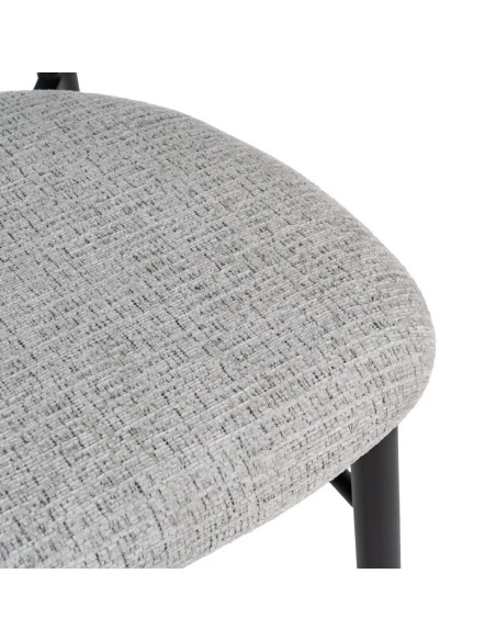 Set de 2 Chaises de bar en tissu gris