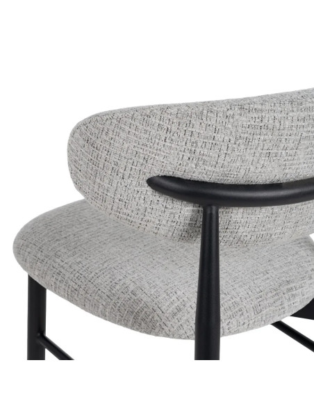 Set de 2 Chaises de bar en tissu gris