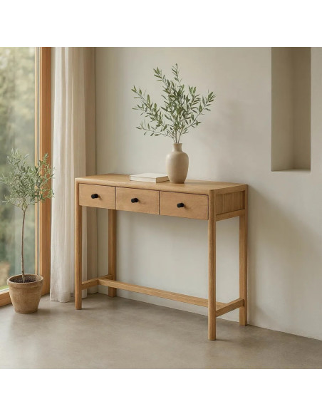 Console 3 tiroirs en bois de manguier Macarella