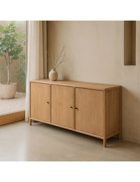 Buffet 3 portes en manguier teinte claire