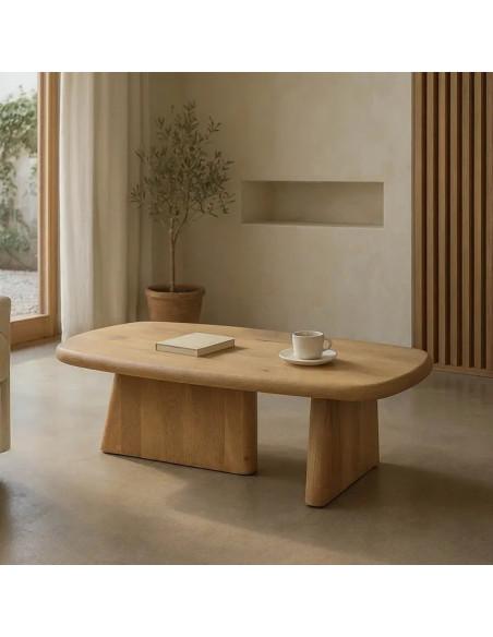 Table de salon rectangulaire en manguier naturel