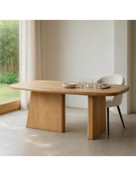 Table à manger rectangulaire en acacia naturel
