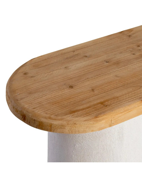 Console design naturelle blanche et bois