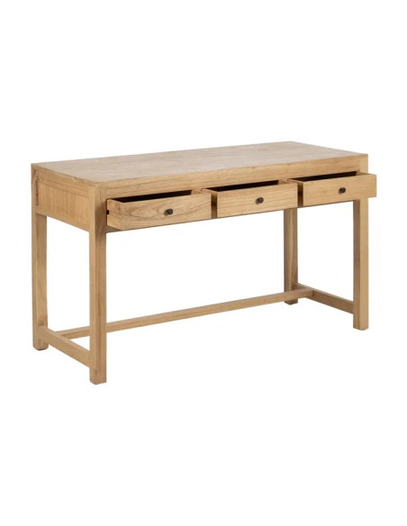 Bureau en bois massif de mindi 3 tiroirs