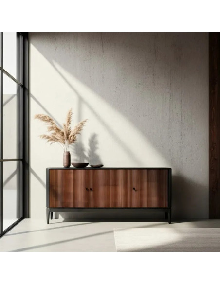 Buffet en manguier et sheesham noir et marron