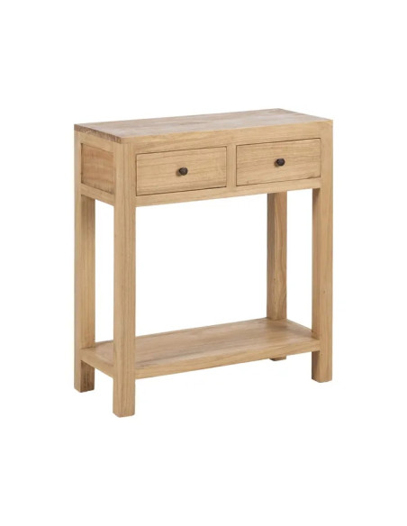 Petite console en bois de mindi 2 tiroirs