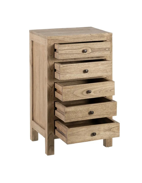 Chiffonnier 5 tiroirs en mindi