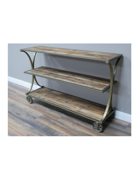 Console desserte roulante sur 3 niveaux