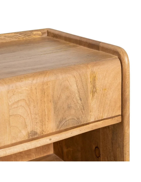 Chevet en manguier avec niche et tiroir