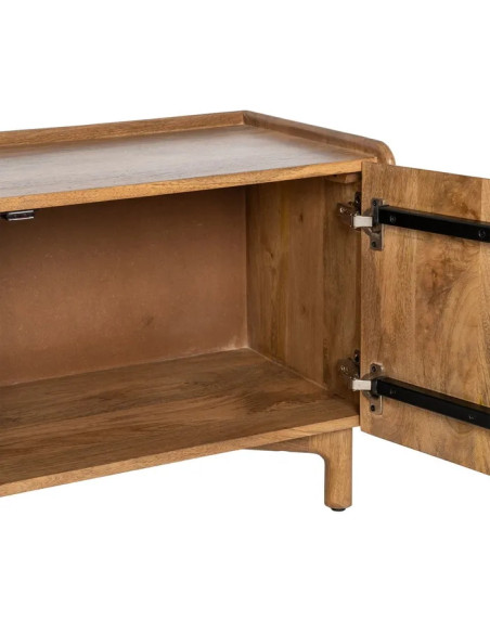 Meuble TV 2 portes et 1 tiroir central en manguier