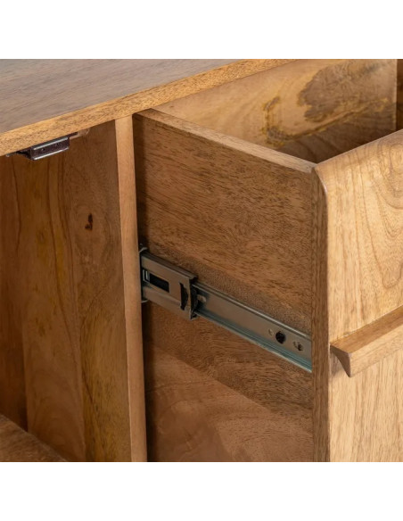 Meuble TV 2 portes et 1 tiroir central en manguier