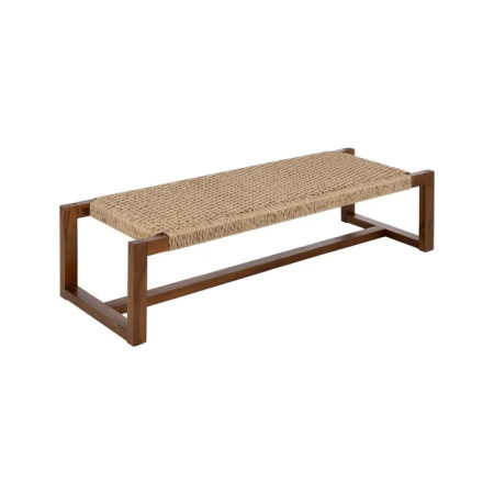 Banquette en teck et rotin Banquette en teck et rotin