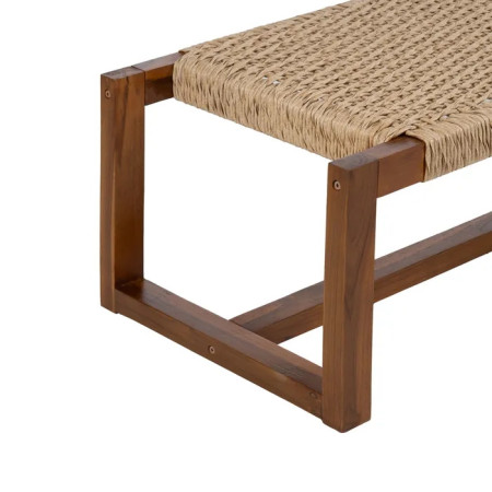 Banquette en teck et rotin Banquette en teck et rotin