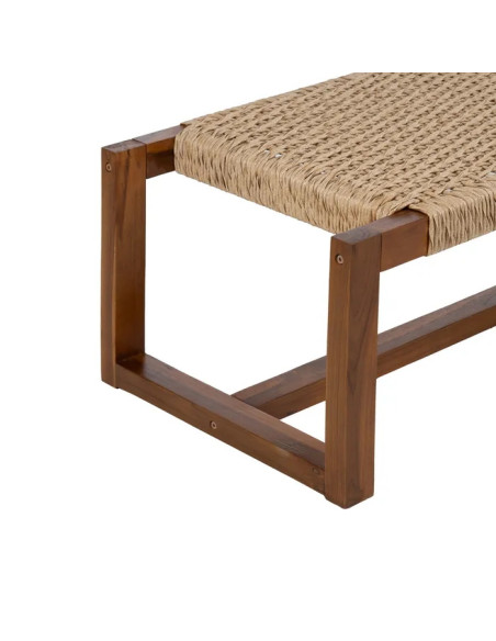 Banquette en teck et rotin