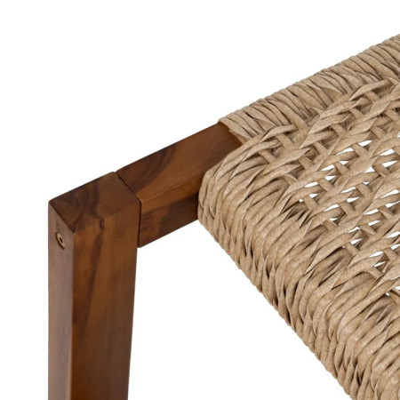 Banquette en teck et rotin Banquette en teck et rotin