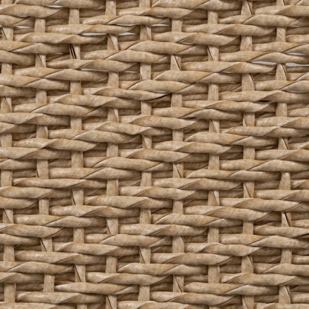 Banquette en teck et rotin Banquette en teck et rotin