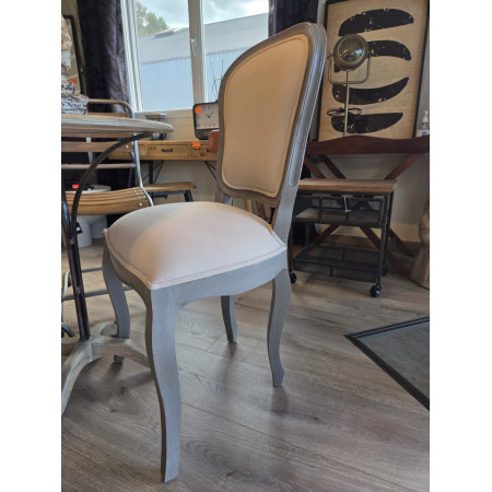 Chaise Alceste en acajou et coton