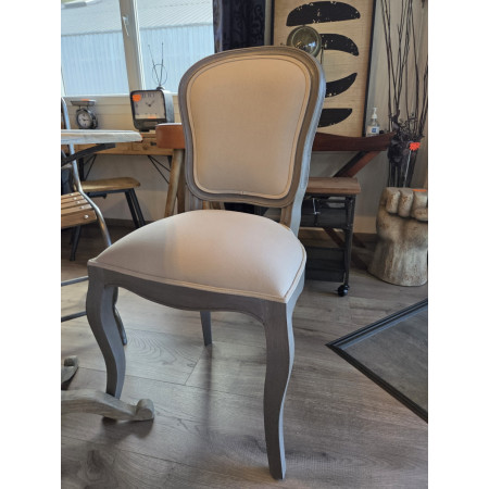 Chaise Alceste en acajou et coton