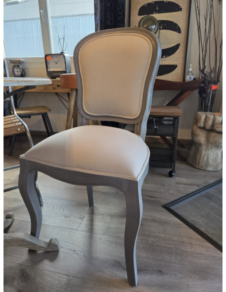 Chaise Alceste en acajou et coton