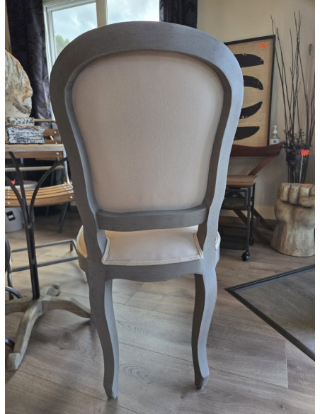 Chaise Alceste en acajou et coton