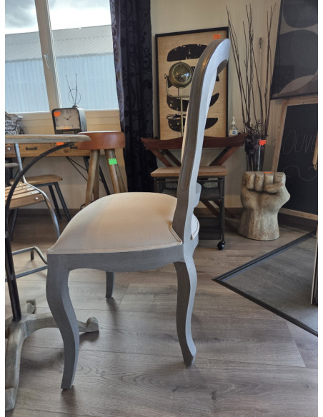 Chaise Alceste en acajou et coton