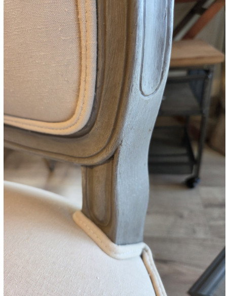 Chaise Alceste en acajou et coton