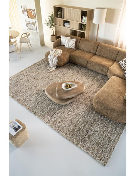 Table basse organique double plateau pivotant