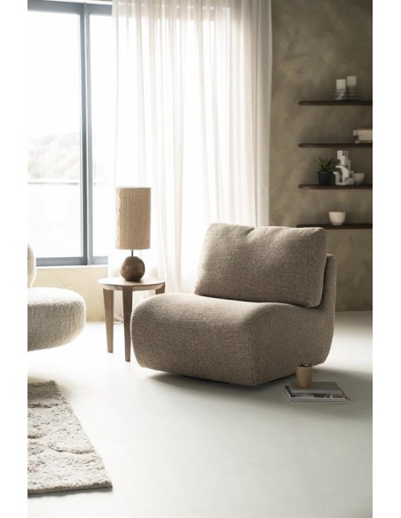 Fauteuil rotatif lounge avec coussin de dossier