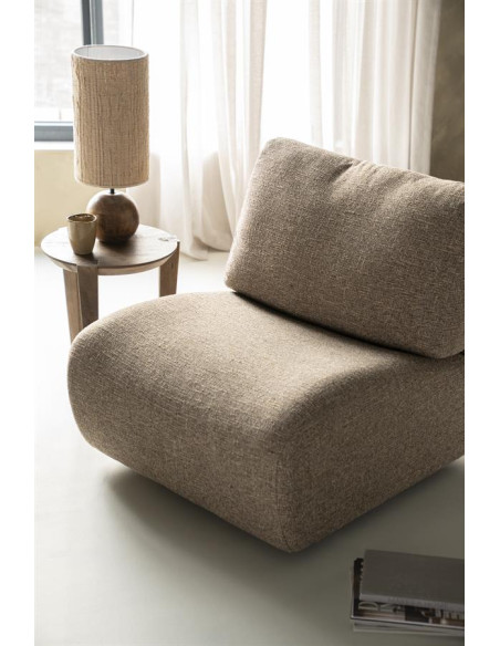 Fauteuil rotatif lounge avec coussin de dossier