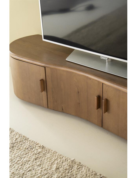 Meuble TV 4 portes en chêne Vague