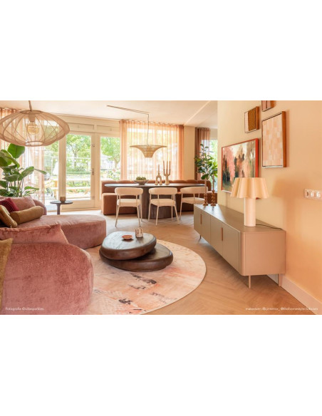 Table basse organique double plateau pivotant