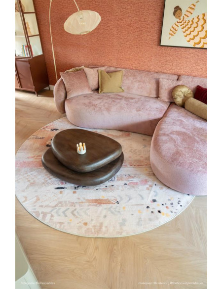 Table basse organique double plateau pivotant