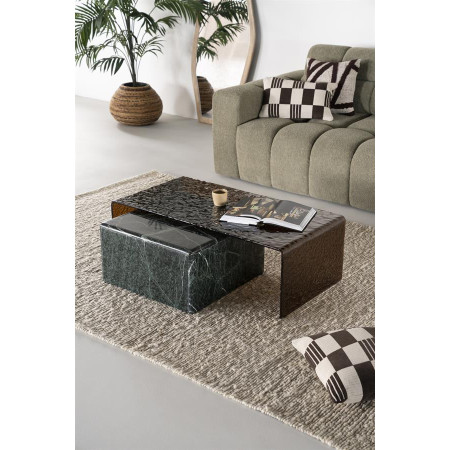 Table de salon carrée en marbre