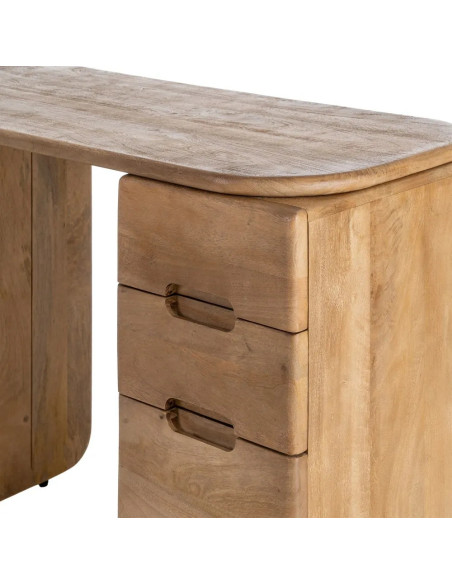 Bureau original en manguier 1 porte 2 tiroirs