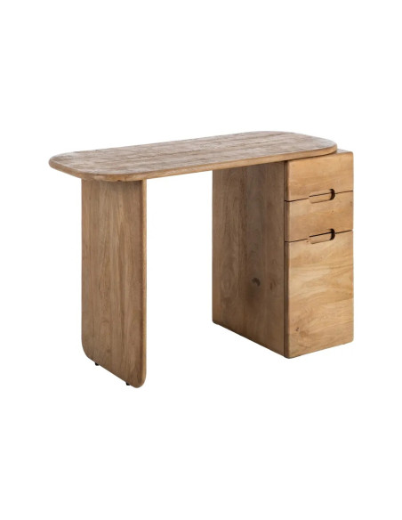 Bureau original en manguier 1 porte 2 tiroirs