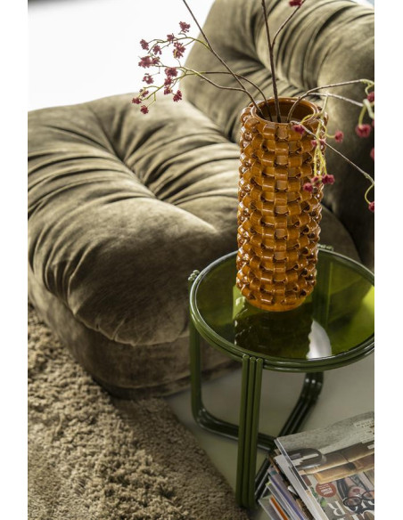 Fauteuil confortable rembourré tissu velours