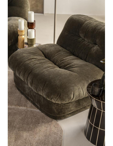 Fauteuil confortable rembourré tissu velours