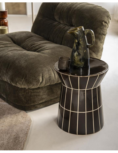 Fauteuil confortable rembourré tissu velours