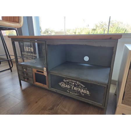 Meuble TV en métal multi-rangements...