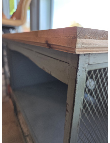 Meuble TV en métal multi-rangements style Indus