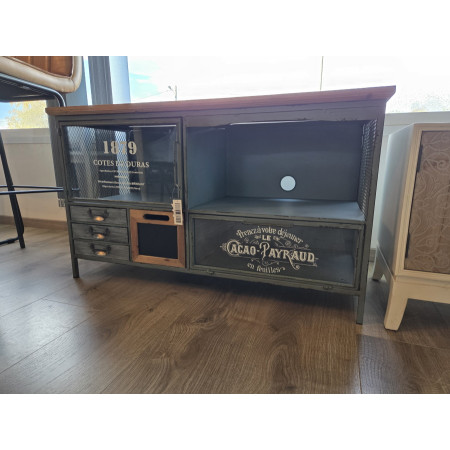 Meuble TV en métal multi-rangements...