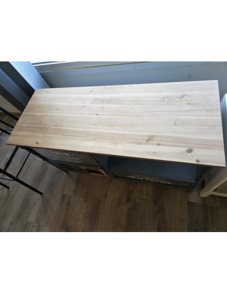 Meuble TV en métal multi-rangements style Indus