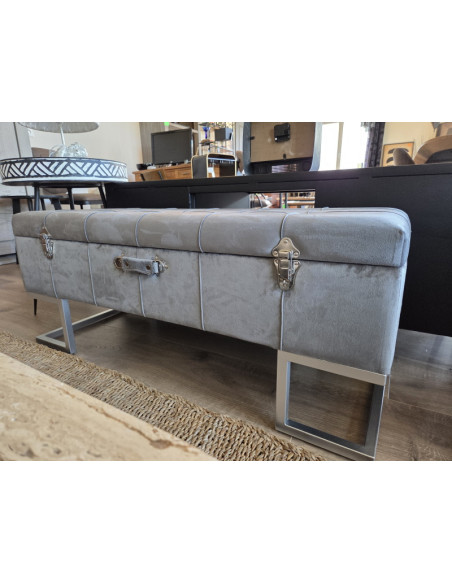 Banc coffre sur pieds métalliques