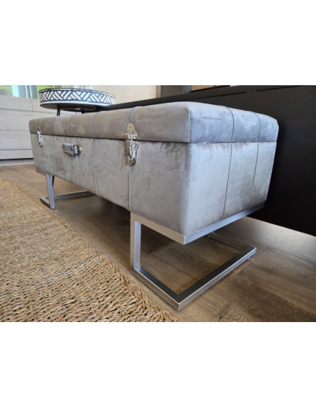 Banc coffre sur pieds métalliques
